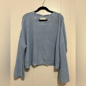 Lizard Thicket The Cove Sweater Bell Sleeve Light Blue Gently Used Medium